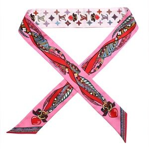 LOUIS VUITTON Silk Monogram Romance BB Bandeau Rose